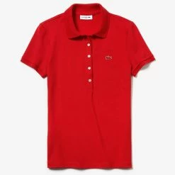 Top 10 👍 Lacoste 👩 Women's Slim Fit Stretch Pique Polo WHITE 😉