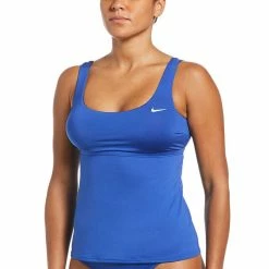 Buy ⌛ Nike 👩 Women's Essential Scoop Tankini Top ROYAL 👏
