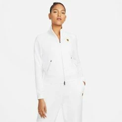 Best Sale 🔥 Nike 👩 Women's Court Full-Zip Jacket WHITE 😍