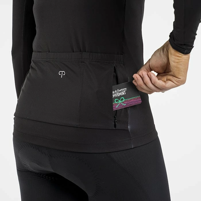 Outlet 🔥 Peppermint Cycling Co. 👩 Women's Birdy Long Sleeve Jersey BLACK 💯 - Image 5