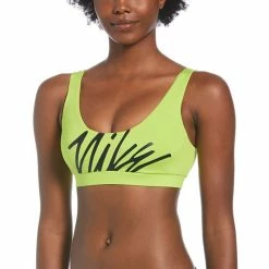 Best reviews of 😍 Nike 👩 Women's Multi Logo Scoop Neck 👙 Bikini Top LIME GREEN 🌟