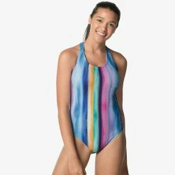 Cheap 🧨 Speedo 👩 Women's Printed Thin Strap One-Piece 🩱 Swimsuit MULTI ❤️