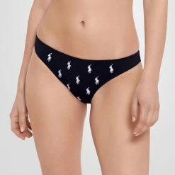 Discount ✨ Polo Ralph Lauren 👩 Women's Logo Icons Devin Hipster 👙 Bikini Bottom BLACK 😉