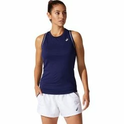 Outlet โจ Asics ๐ฉ Women's Court Piping Tank Top NAVY โญ