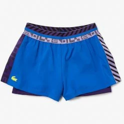 Outlet 🛒 Lacoste 👩 Women's Sport Built-In Shorty Tennis Short BLUE 🛒